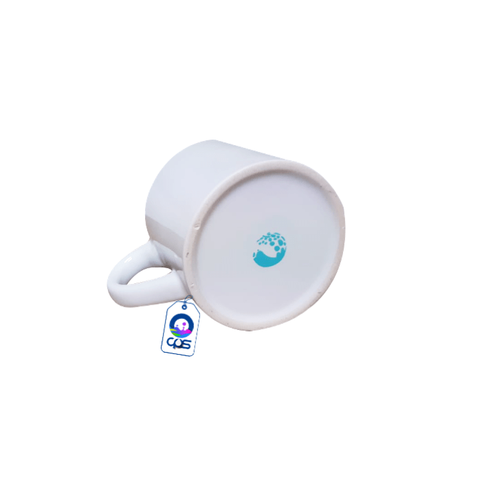 Caja de 6 tazas de café de sublimación de cerámica blanca de 15 onzas,  color azul claro, con asas y soportes de espuma